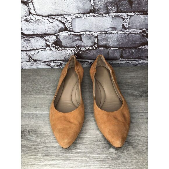 Italeau Handmade Camel Tan Suede Leather Pointed Toe Flats Women’s 41EU/10.5M US - Picture 16 of 16